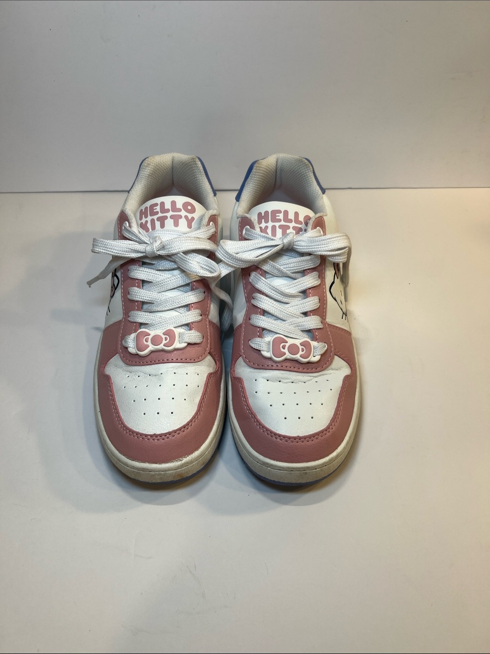 Hello Kitty White and Pink Kids Sneakers with Bow Accent